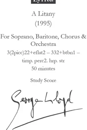 Litany For Soprano, Baritone, Chorus & Orchestra Limited Offer