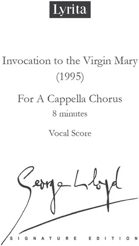 Invocation To The Virgin Mary For A Cappella Special Discount