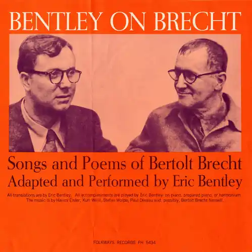 Bentley on Brecht: Songs & Poems of Bertolt Brecht Seasonal Sale